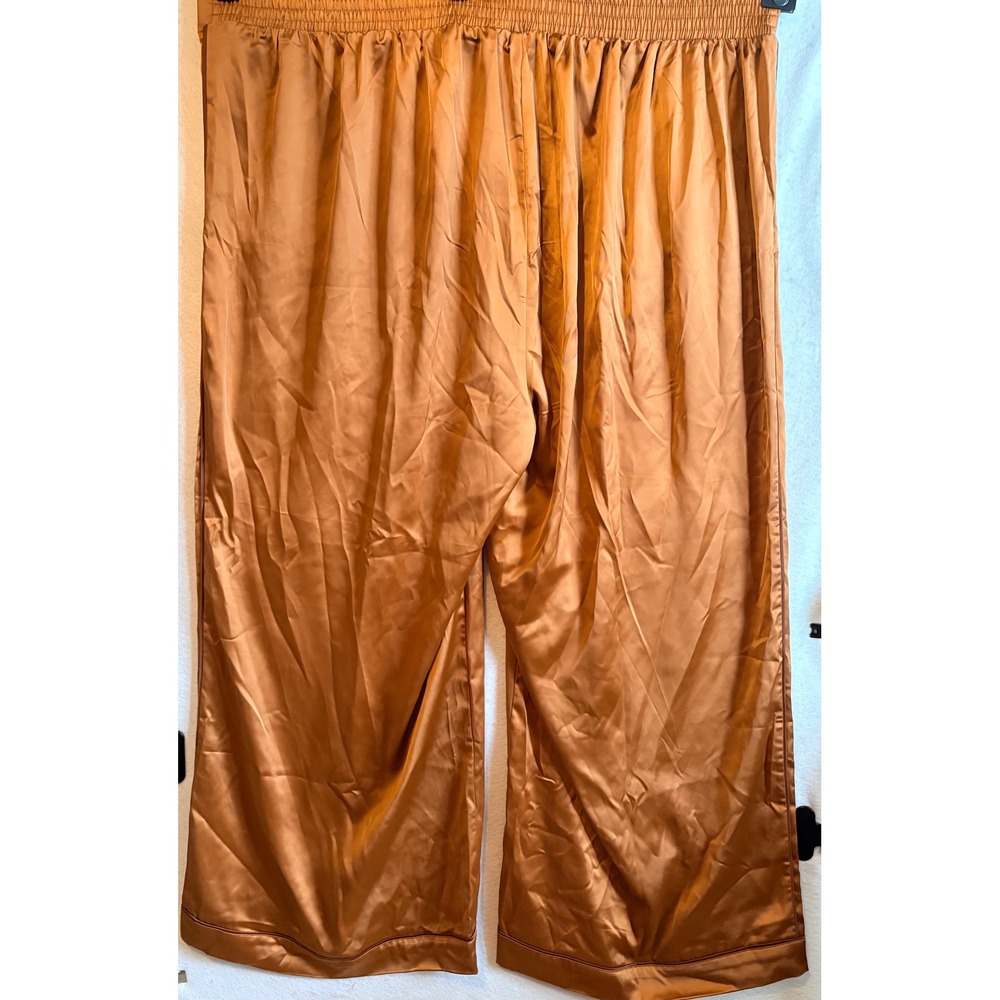 Torrid 5 Gold Copper Streaky Satin High Rise Wide Leg Pants 5 Tall 5x 28 NWT - Picture 4 of 8